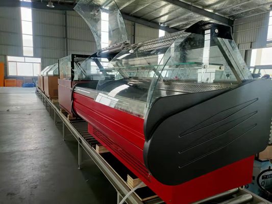 Horizontal Front Flip Glass Door Display Freezer Meat Fish Preservation Commercial